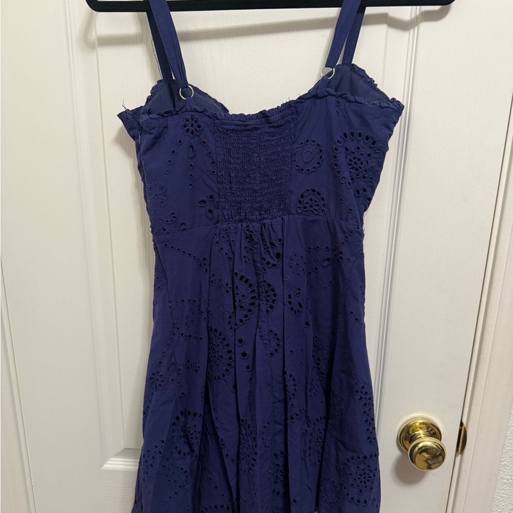 Iris Deep Blue Eyelet Dress - Picture 3 of 3